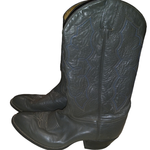 Tony Lama Vtg Wingtip leather Cowboy Boots Mens 8.5EE - Picture 6 of 16